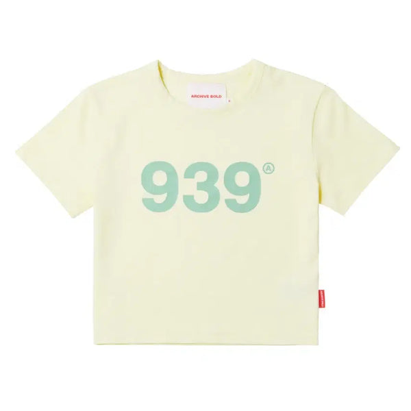 [BUNJANG] Archivebold 939 Logo Cropped Top Lemon / 아카이브볼드 939 로고 크롭탑 레몬