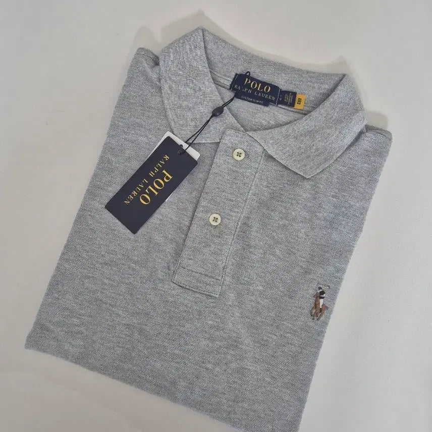 [BUNJANG] Polo Ralph Lauren Grey Polo T-Shirt L (New) / 폴로 반팔 회색 카라티 L (새상품)