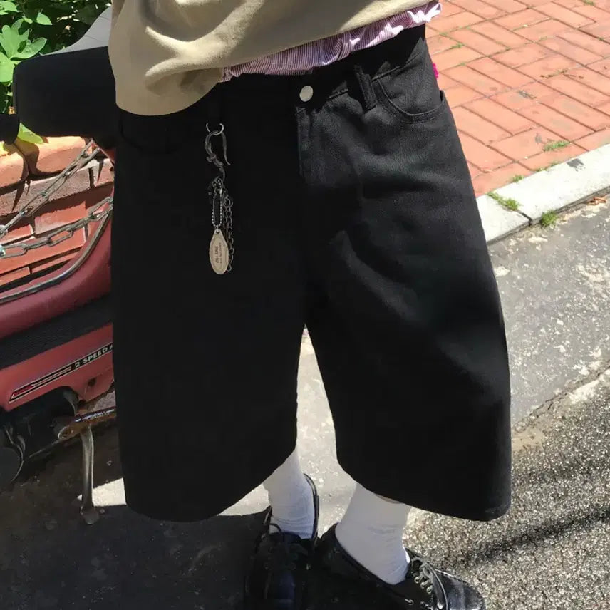 [BUNJANG] Brand Signature Bermuda Pants Black / XL] 시그니처 버뮤다 팬츠 블랙