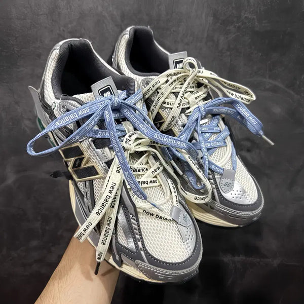 [BUNJANG] New Balance 1906AD "Small Wings" Two-Tone Sneakers (Grey/Silver) with Detachable Laces / 뉴발란스 화이트 운동화 1906AD 블루 화이트 투톤 신발 끈 증정
