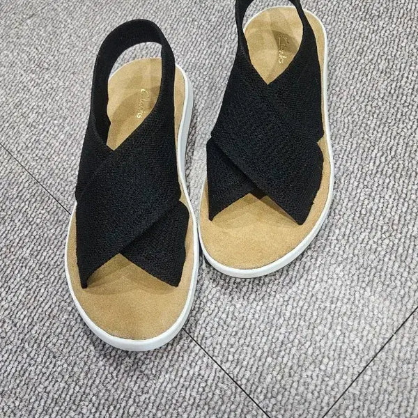 [BUNJANG] Geumkang Shoes Women's Sandals Black Knit / 금강제화 멋진샌들(새거입니다)