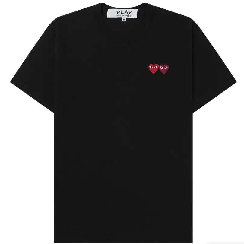 [BUNJANG] Comme des Garçons Play Double Heart Logo T-Shirt Black XXL / [XXL] 꼼데가르송 플레이 더블 하트 로고 반팔 티셔츠 블랙