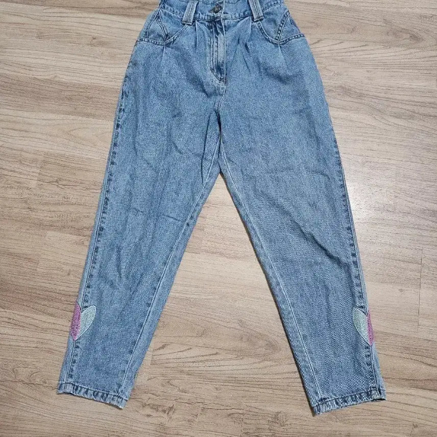 [BUNJANG] Osecckon Heart Embroidery Denim Pants / 오즈세컨 허트자수 데님바지