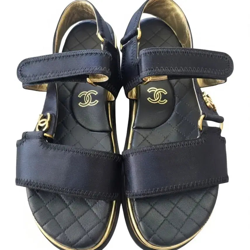 [BUNJANG] Chanel Satin Velcro Sandals / [200%정품] 샤넬(CHANEL) 새틴 벨크로 샌들