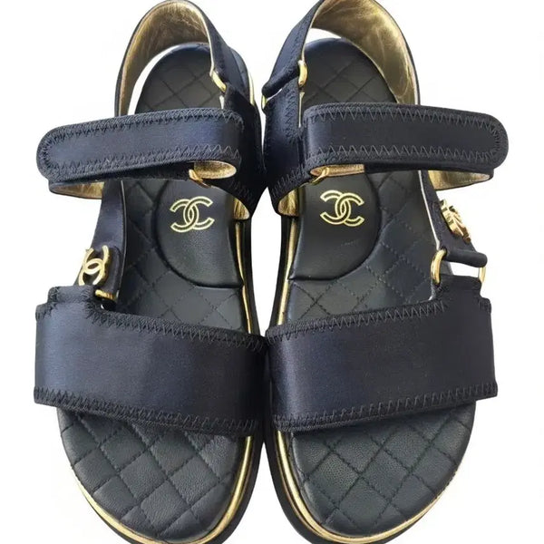 [BUNJANG] Chanel Satin Velcro Sandals / [200%정품] 샤넬(CHANEL) 새틴 벨크로 샌들