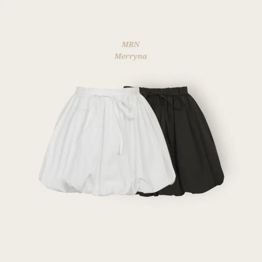 [BUNJANG] Ribbon Balloon Shirring Banding Mini Skirt / [빠른배송] 리본 벌룬 셔링 밴딩 스커트 2color