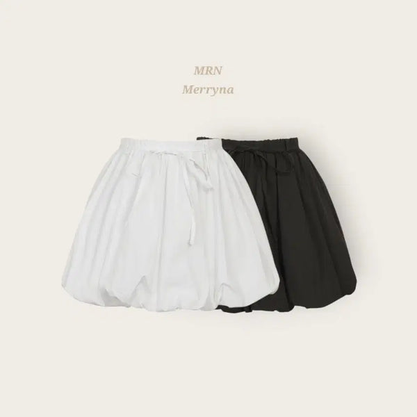 [BUNJANG] Ribbon Balloon Shirring Banding Mini Skirt / [빠른배송] 리본 벌룬 셔링 밴딩 스커트 2color