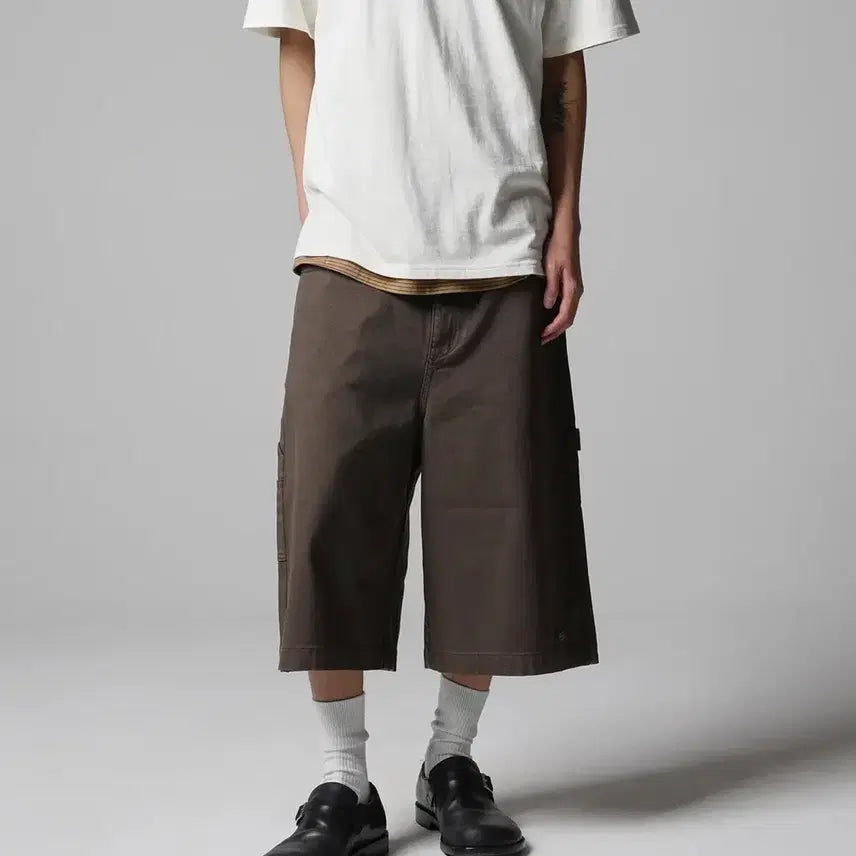 [BUNJANG] Dickies Garment Dyed Overalls Twill Shorts Brown / 디키즈 가먼트 다이드 오버랭스 트윌 쇼츠 brown