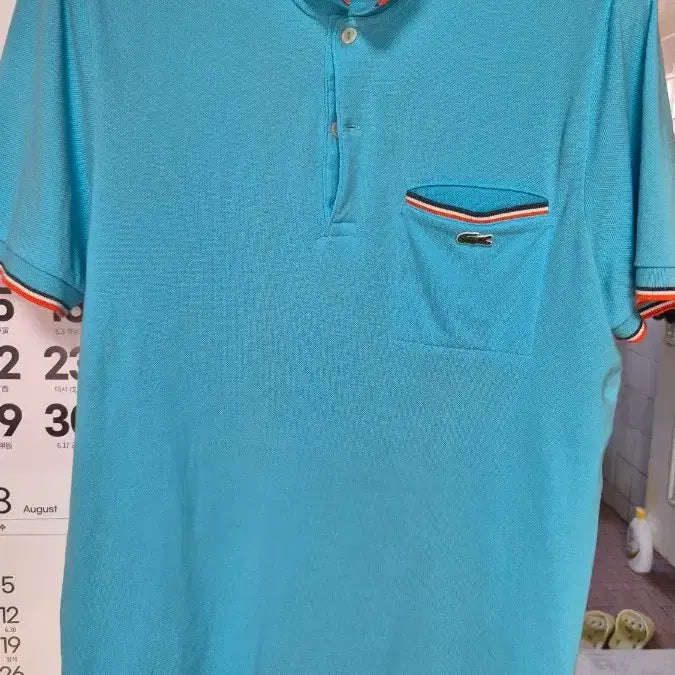 [BUNJANG] Lacoste Short-Sleeve Polo Shirt - Light Blue, Size 95 / 라코스테 카라티  95