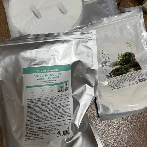 [BUNJANG] Spirulina Modeling Pack, Herb Modeling Pack & Mask Sheet Bundle / 스피룰리나 모델링팩&약초모델링팩&마스크 시트