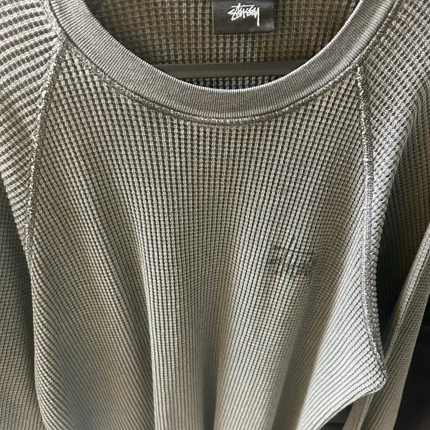 [BUNJANG] Stussy Raglan Thermal Long Sleeve Washed Black / [M] 스투시 래글런 써멀 롱슬리브 워시드 블랙