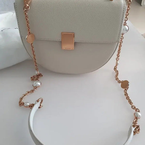 [BUNJANG] Couronne Pomelo 21 Ivory Bag with Pearl Strap / 쿠론 포멜로 21 아이보리 + 진주스트랩
