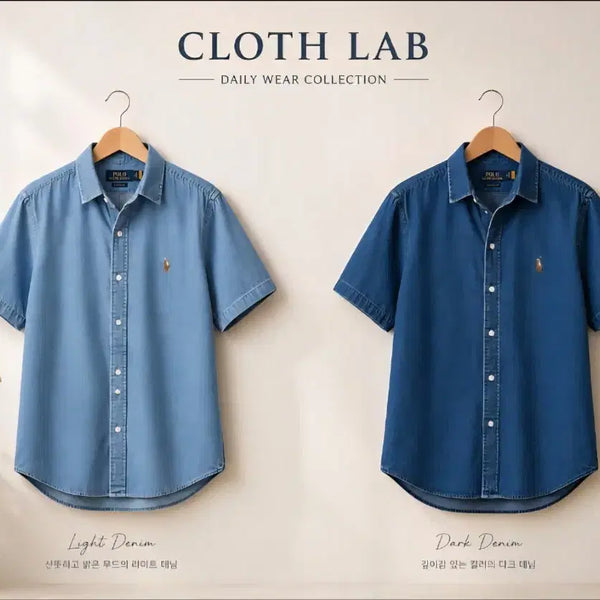 [BUNJANG] Polo Ralph Lauren Denim Short Sleeve Shirt / [무료배송]폴로 랄프로렌 데님 반팔 셔츠