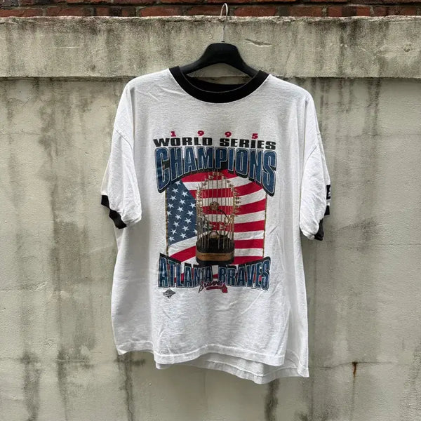 [BUNJANG] STARTER 1995 Atlanta Braves World Series Champions T-Shirt XL / 1995년 STARTER 애틀란타 브레이브스 우승기념 티셔츠