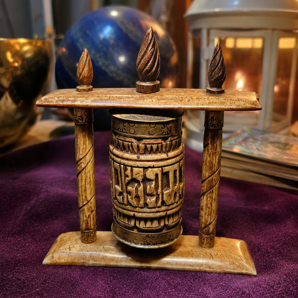 [BUNJANG] Tibetan Yak Bone Tabletop Mani Wheel - Handcrafted Collectible / 티베트계 탁상형 마니차 야크뼈 수공예 소장품