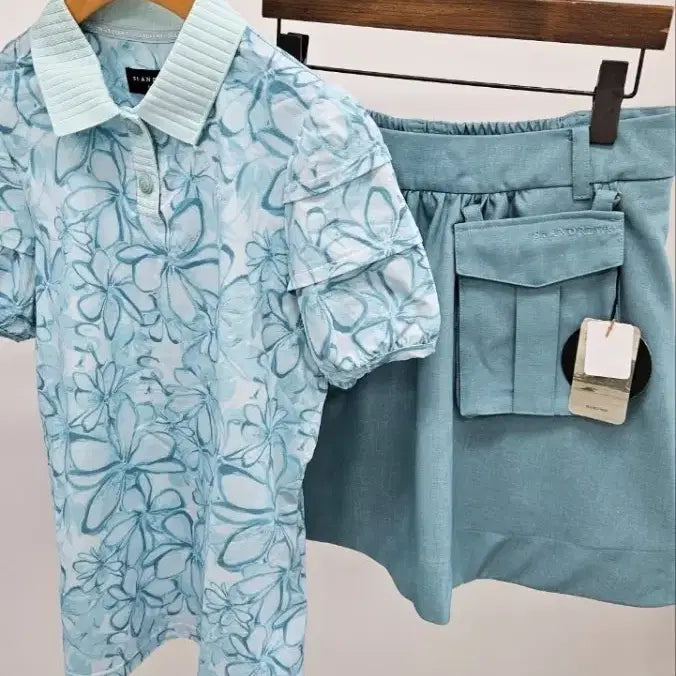 [BUNJANG] Saint Andrew Flower Pattern Set - Top (L/95) & Skirt (70/28") / (@땡처리)세인트 앤드류 플라워패턴 세트