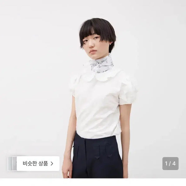 [BUNJANG] Cosmoss Frill Tuck Blouse White Dot / Cosmoss(코스모스) frill tuck blouse