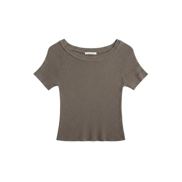 [BUNJANG] Women's Groove+ Corduroy Short-Sleeve Knit T-shirt / 여성F/ 그루브+ 골덴 반팔니트티KH 25-121