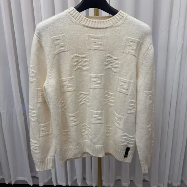 [BUNJANG] Fendi FF Logo Pattern Knit Ivory / 펜디 FF 로고 패턴 니트 아이보리