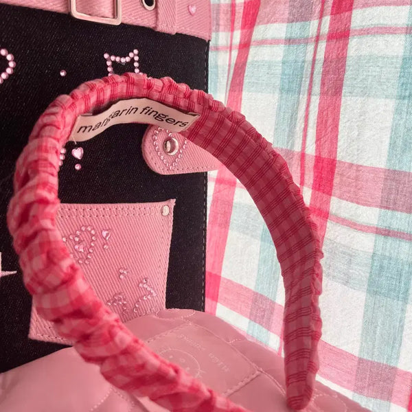 [BUNJANG] Margarine Fingers Check Shirring Headband / 마가린핑거스 헤어밴드 check shirring headband 머리띠
