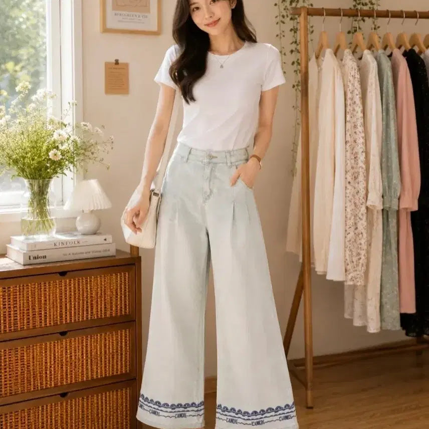 [BUNJANG] Light Wash Wide Denim Pants / 연청와이드 바지