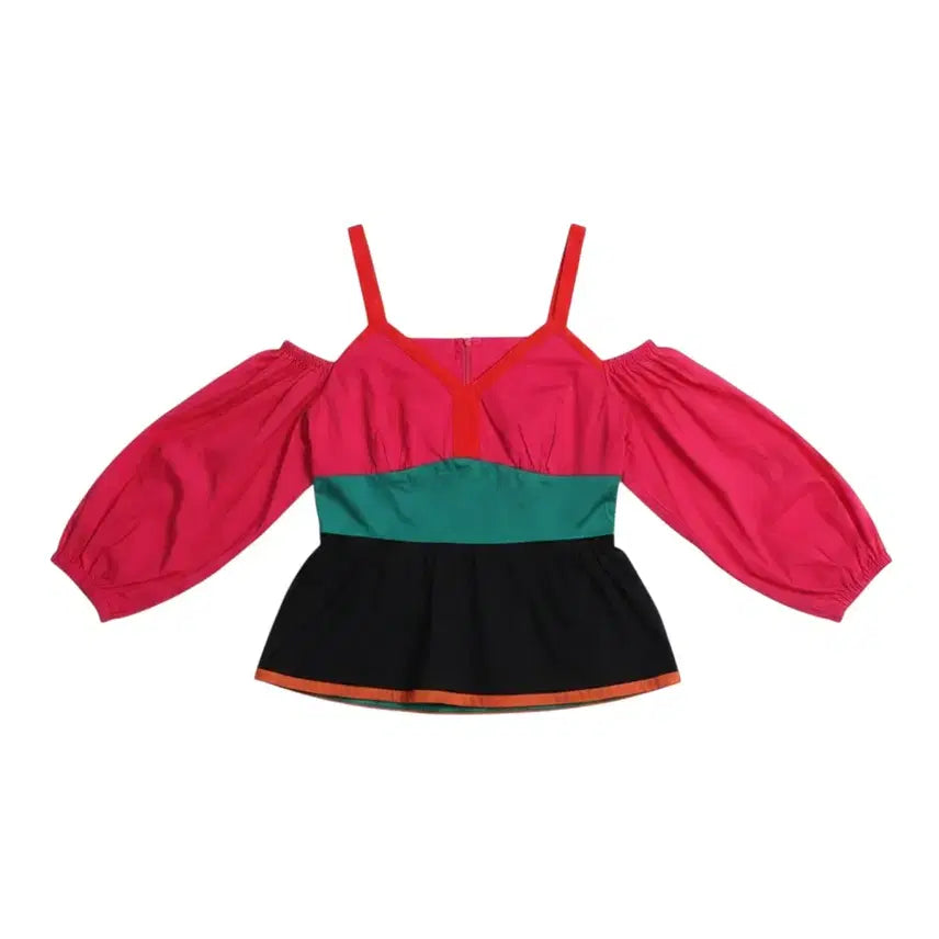 [BUNJANG] Women's Striped Off-Shoulder Sleeveless Blouse / 여성S/ 수입 단가라 오프숄더 나시블라우스 25-125
