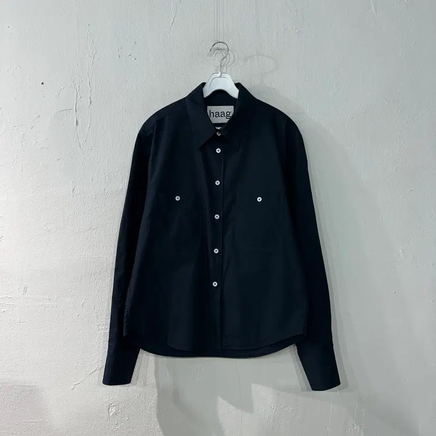 [BUNJANG] Haag Navy Shirt / haag 헤이그 네이비 셔츠 FREE