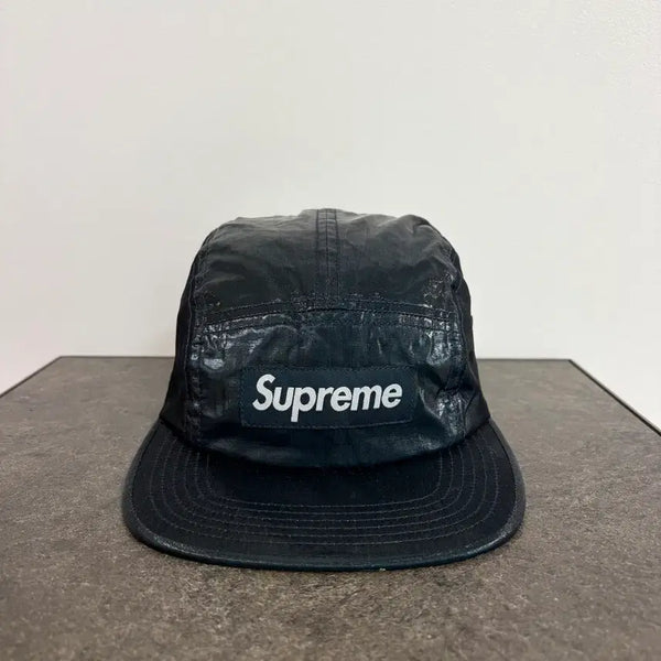 [BUNJANG] Supreme Box Logo Coated Linen Camp Cap Hat / (OS) 슈프림 박스로고 캠프캡 모자 코티드 린넨 블루리쉬 그린