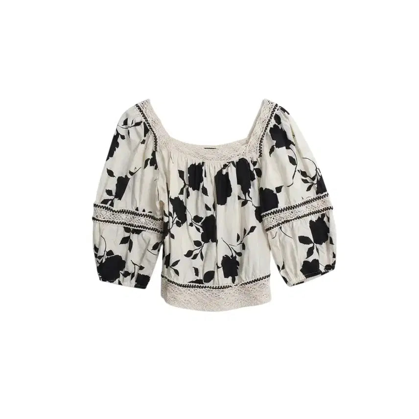 [BUNJANG] M-Sense Square Neck Crop Blouse IV / 여성F/ 미센스 스퀘어넥 크롭 블라우스IV 25-129