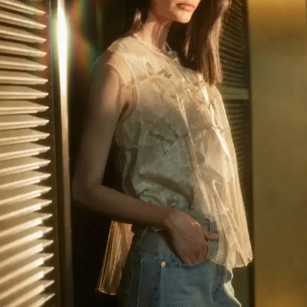 [BUNJANG] Time Blouse Lace Top Set Size 55 / 타임 블라우스 레이스탑 세트 55