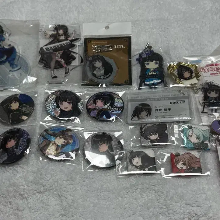 [BUNJANG] BanG Dream! Roselia Rinko Badge & Acrylic Bundle Set / 뱅드림 로젤리아 린코 굿즈 일괄 판매