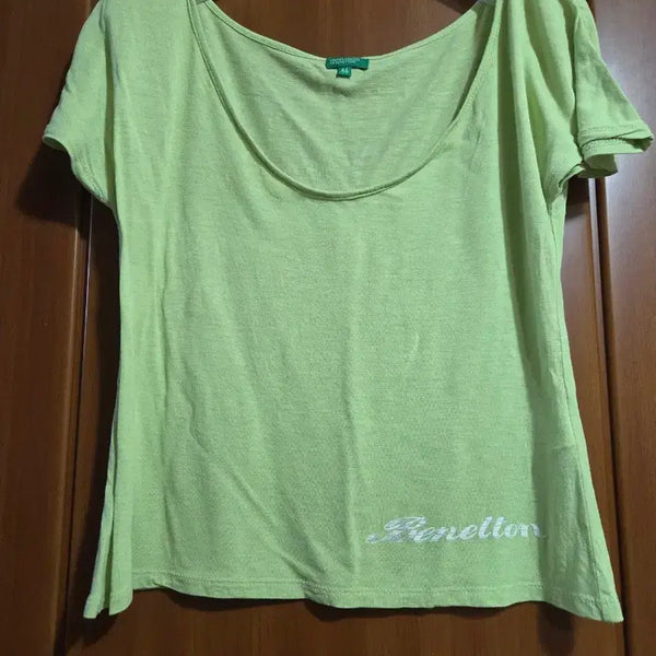 [BUNJANG] Benetton Short Sleeve T-Shirt Lime / 베네통 반팔티 라임색
