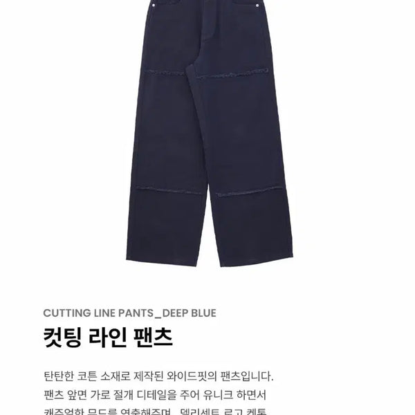 [BUNJANG] Delicent Women's Cutting Line Pants S (Deep Blue) / 델리센트 여성용 컷팅 라인 팬츠 S (딥블루색)