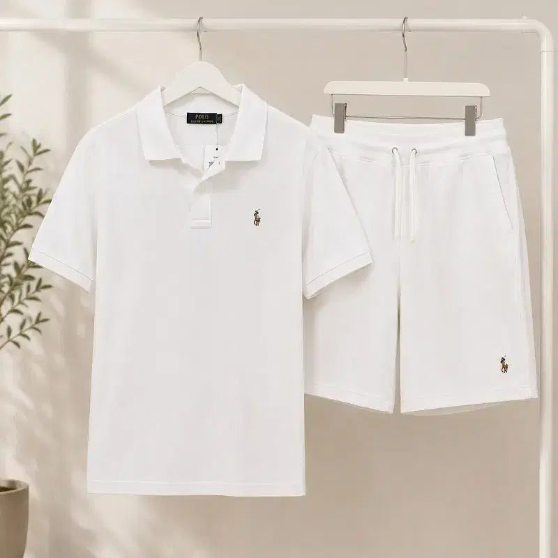 [BUNJANG] Polo Ralph Lauren Short Sleeve Polo Shirt & Shorts Set / #특가.  폴로 랄프로렌 반팔 카라티 + 반바지 세트 화이트