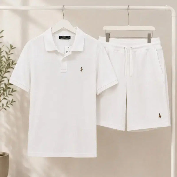 [BUNJANG] Polo Ralph Lauren Short Sleeve Polo Shirt & Shorts Set / #특가.  폴로 랄프로렌 반팔 카라티 + 반바지 세트 화이트