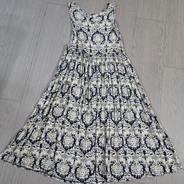[BUNJANG] Patterned Sleeveless Maxi Dress / 나시 패턴 롱원피스