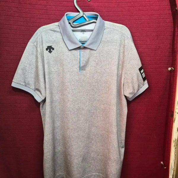 [BUNJANG] Descente Golf Men's Melange Grey Polo Shirt / 데상트 골프웨어 남성 카라티 멜란지 그레이