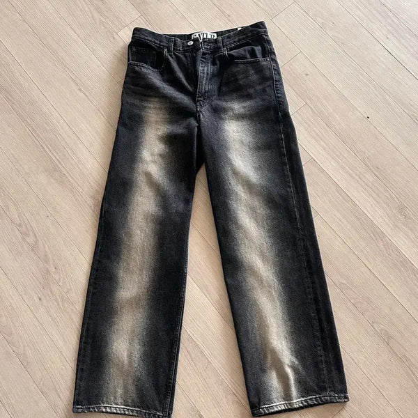 [BUNJANG] S S E T T E R Brooklyn Neutro Wide Washed Denim Pants Black / 세터 브루클린 뉴트로 와이드 워시드 데님 팬츠 뉴트로 블랙 (S)