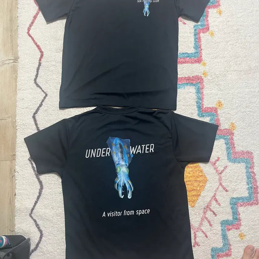 [BUNJANG] Functional Squid Print Short Sleeve T-Shirt / 무늬오징어 프린트 반팔티 기능성