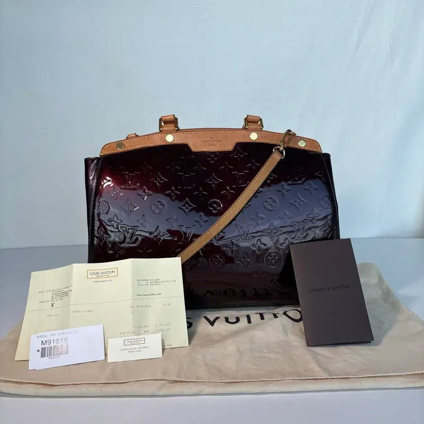 [BUNJANG] Louis Vuitton Vernis Brea GM Amarante Tote & Shoulder Bag / 루이비통 베르니 브레아 GM 아마랑뜨 풀구성