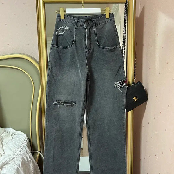 [BUNJANG] Black Ripped Jeans / 흑찢청바지