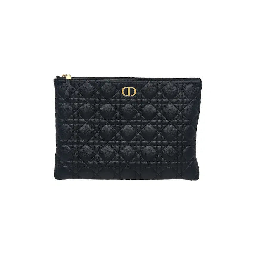 [BUNJANG] Dior Caro Surplé Canage Clutch Bag Black Leather / 디올 카로 서플 까나쥬 클러치백