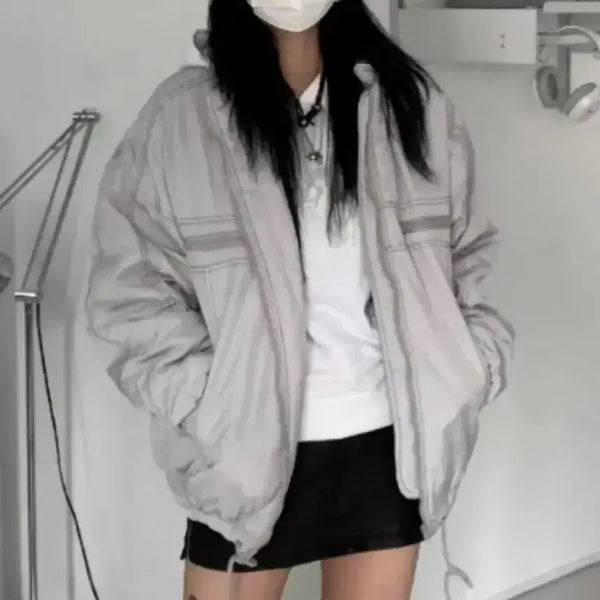 [BUNJANG] Ouan Stitch Jumper Grey / 오안 스티치 점퍼 그레이