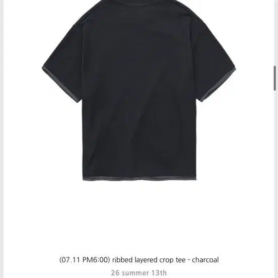 [BUNJANG] Politeu Lived Layered Tee Charcoal / 2)폴리테루 리브드레이어드티 차콜