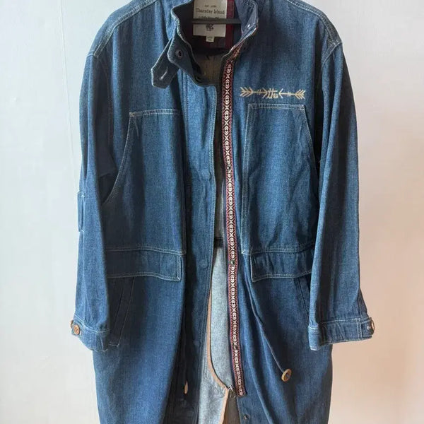 [BUNJANG] Thursday Island Denim Long Jacket / 써스데이아일랜드 데님 롱자켓