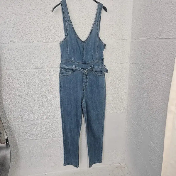 [BUNJANG] Guess Denim Jumpsuit with Belt / 게스 데님 점프수트 벨트 포함