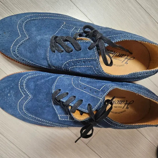 [BUNJANG] Hawkins Shoes Wingtip Blue Suede Men's Shoes 250 / 호킨스 슈즈 윙팁 블루 스웨이드 남성화 250