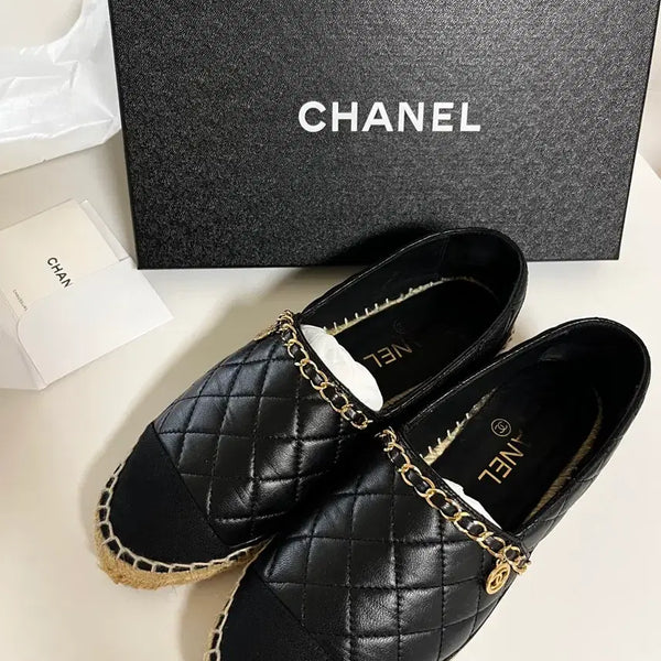 [BUNJANG] Chanel Espadrille Lambskin Slip-On Shoes / 정품 샤넬 에스파듀 램스킨 슬립온