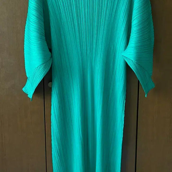 [BUNJANG] Pleated Long Dress Emerald Green / 플리츠 롱 원피스 애메랄드 그린