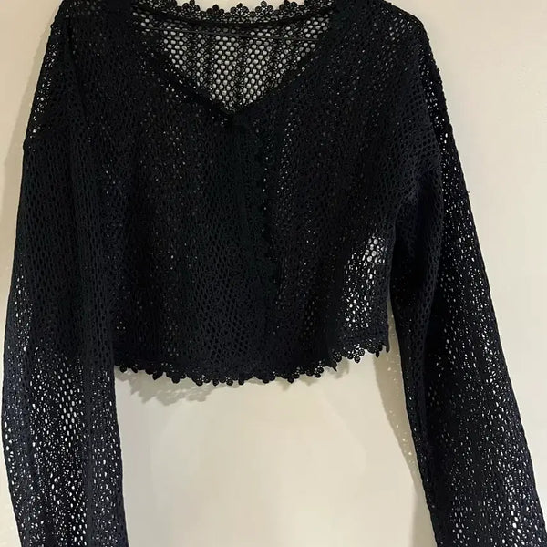 [BUNJANG] After Monday Lace Net Knit Cardigan / 애프터먼데이 레이스 그물 니트 가디건